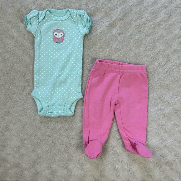 Preemie Baby Girl Bundle Sleep Gown Sleeper Bodysuit Pants Child of Mine Carters - Picture 6 of 7